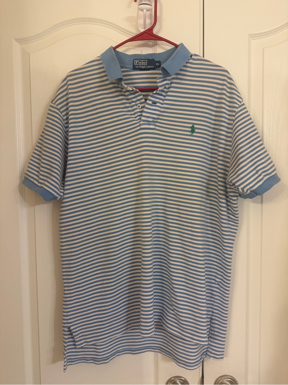 Ralph Lauren Light Blue & White Striped Polo Shirt